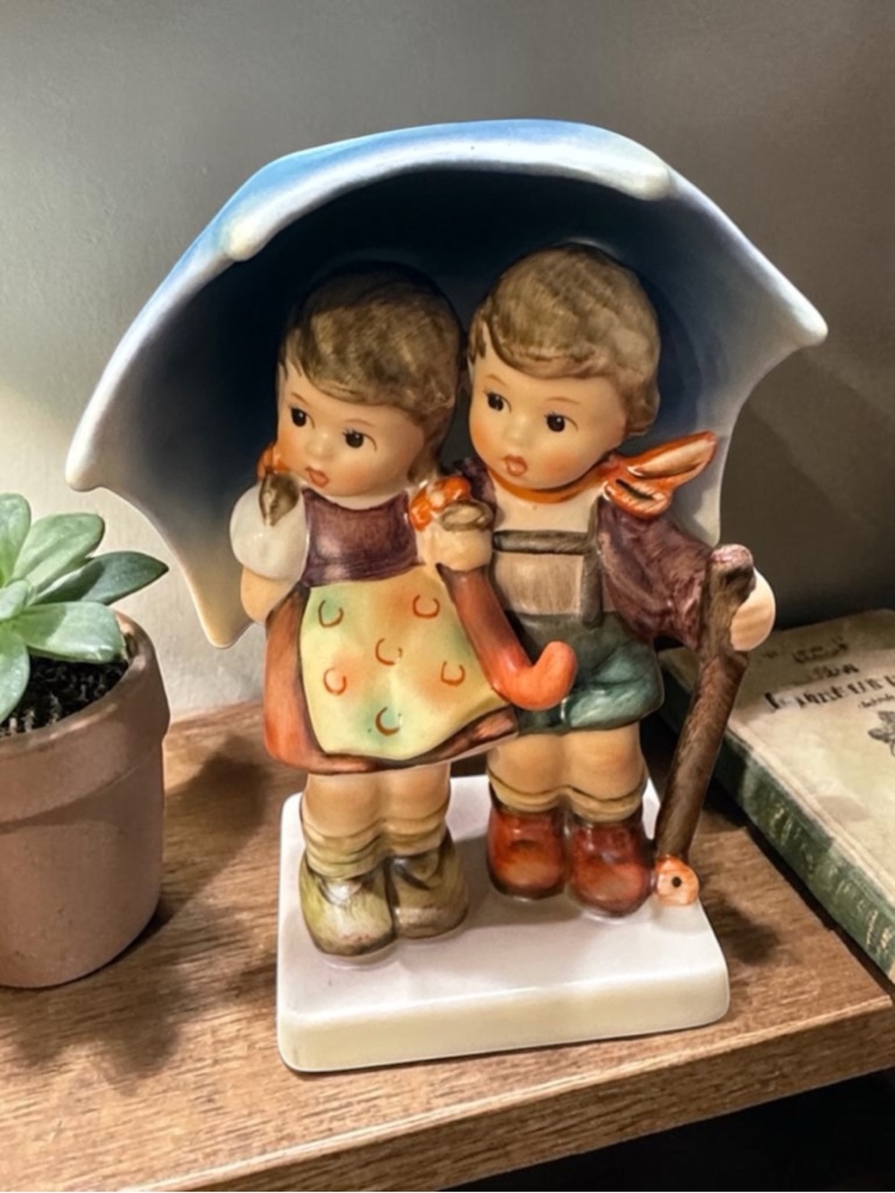 Vintage Goebel Hummel “Stormy Weather” Boy & Girl HUM 71 W Germany Figurine